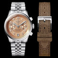 Kuoe Royal Smith 90-012 Automatic Chronograph, Salmon Pink with Breguet Numerals