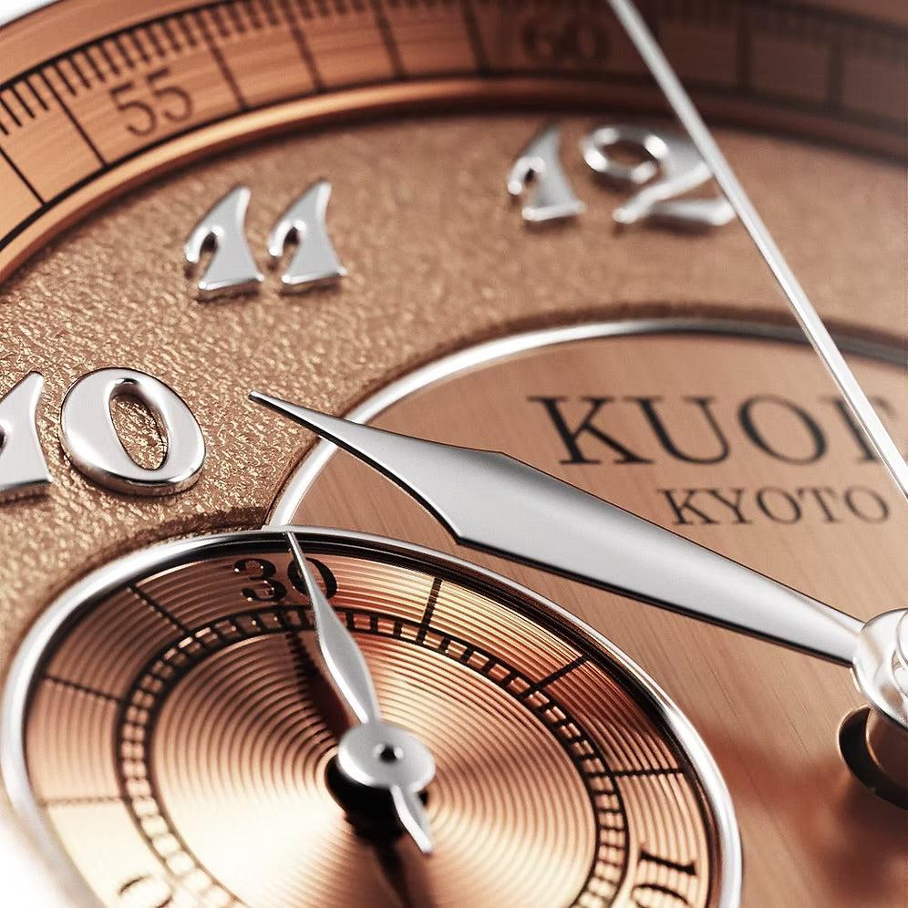 Kuoe Royal Smith 90-012 Automatic Chronograph, Salmon Pink with Breguet Numerals