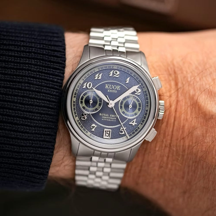 Kuoe Royal Smith 90-012 Automatic Chronograph, Navy with Breguet Numerals