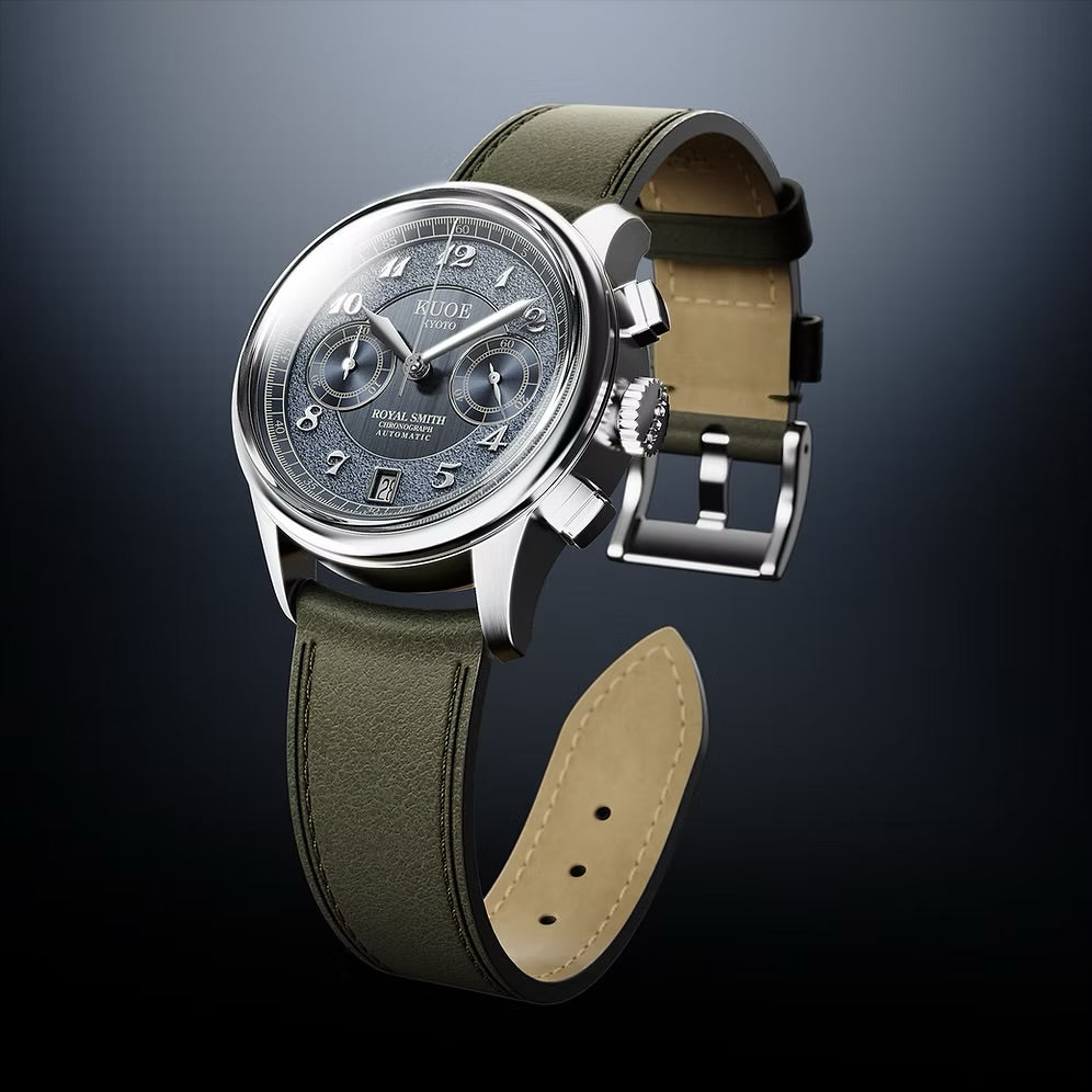 Kuoe Royal Smith 90-012 Automatic Chronograph, Navy with Breguet Numerals