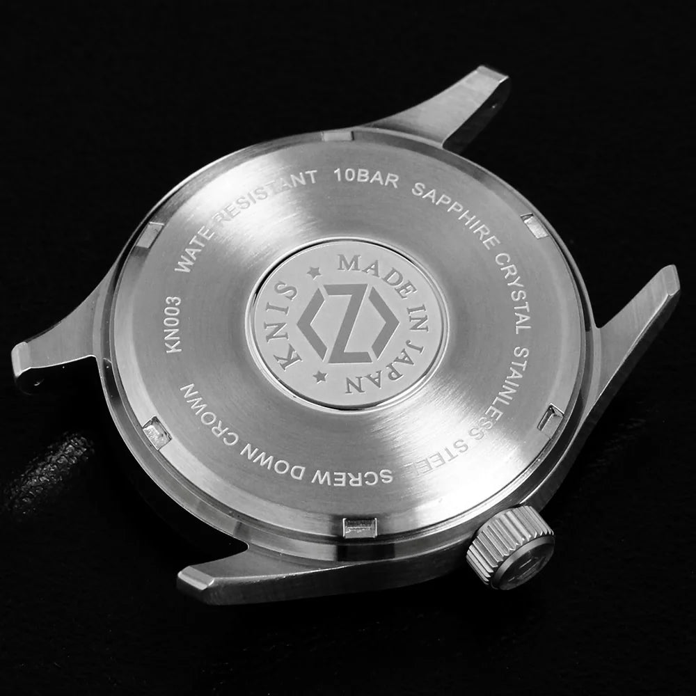 KNIS Retro Military Watch - Off-White Dial with Black Leather Strap KN003-WHBKLE