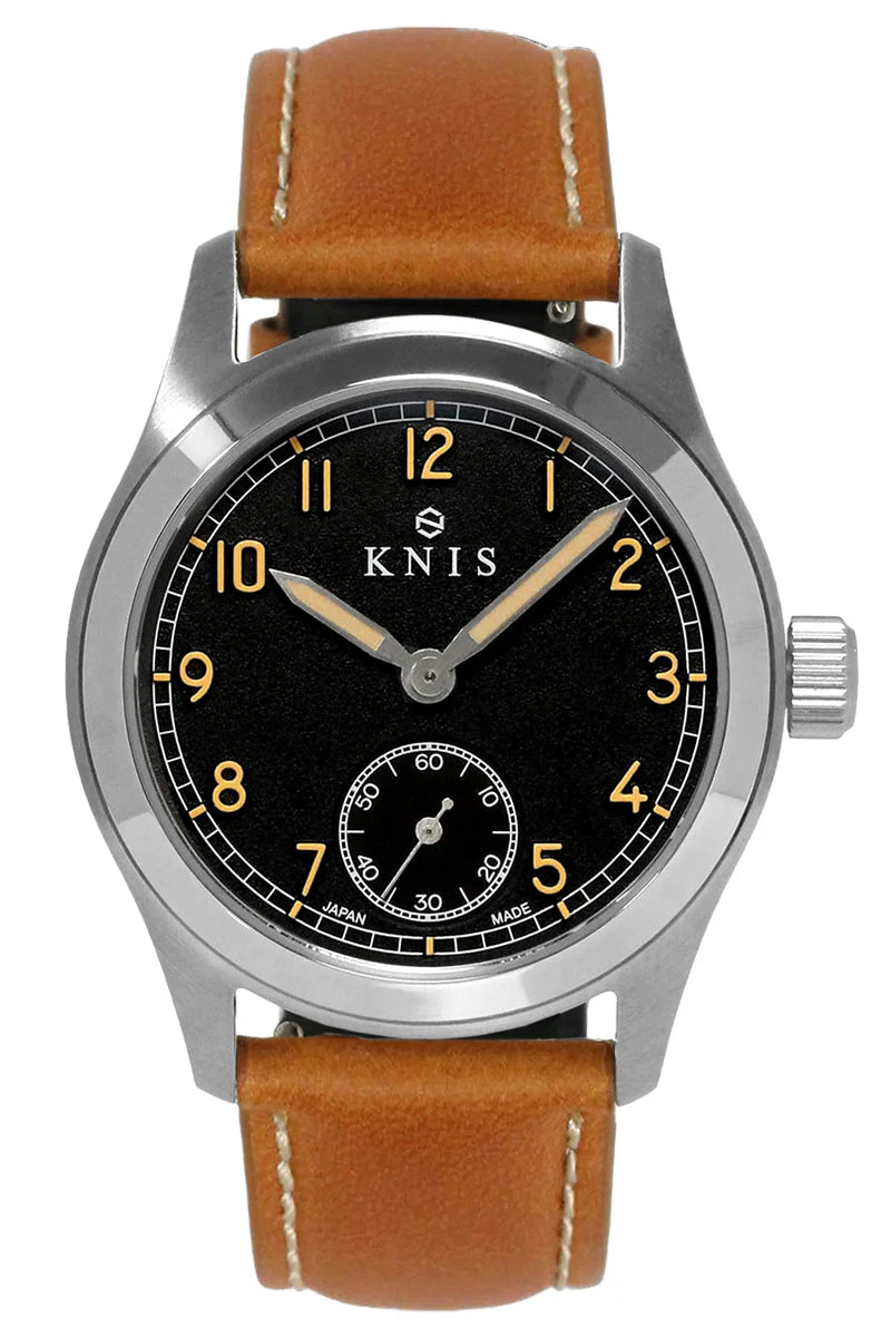 KNIS Retro Military Watch - Black Dial - Black Nylon Strap KN003-BK