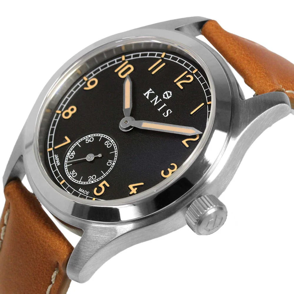 KNIS Retro Military Watch - Black Dial - Black Nylon Strap KN003-BK