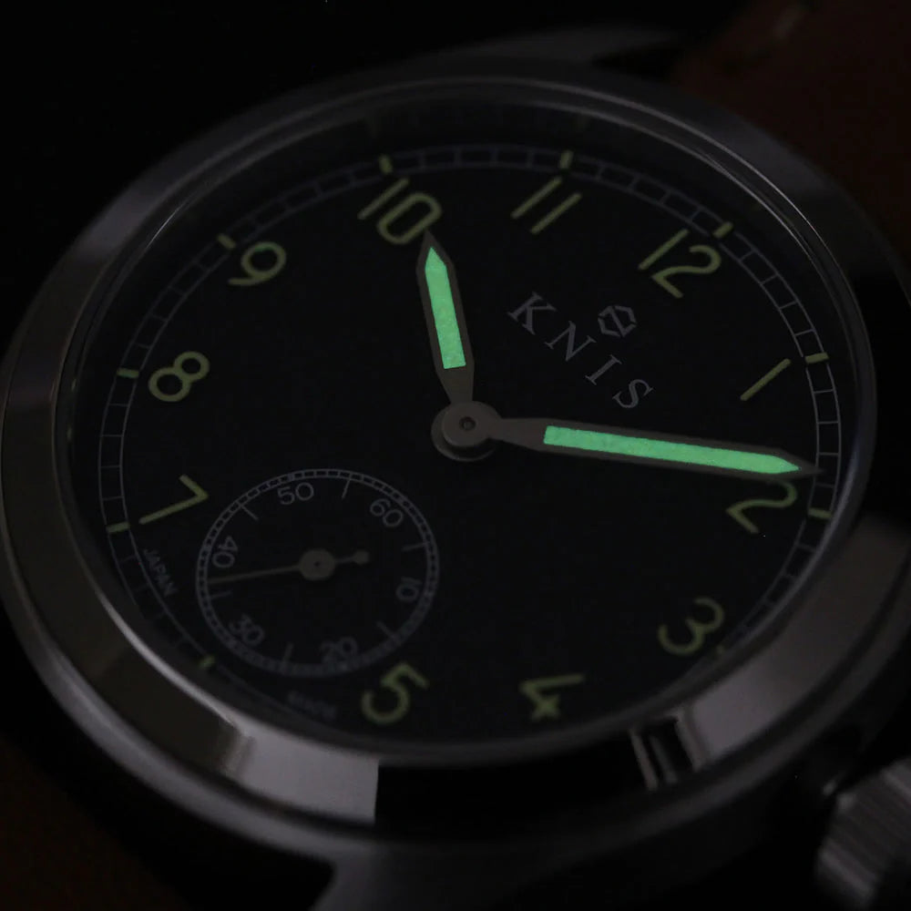 KNIS Retro Military Watch - Black Dial - Black Nylon Strap KN003-BK