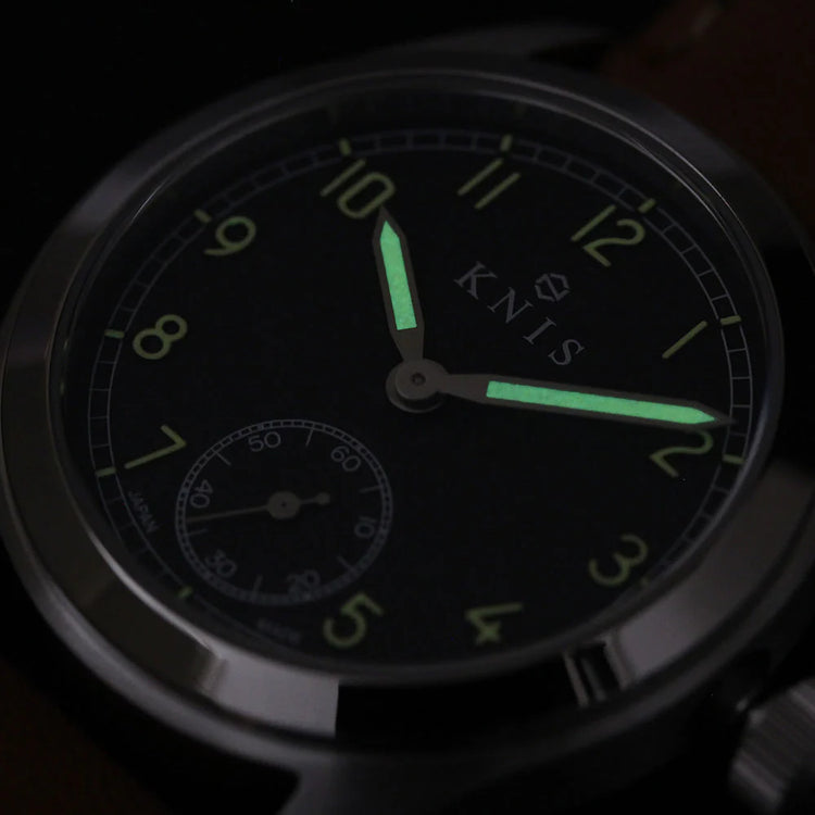KNIS Retro Military Watch - Black Dial - Black Nylon Strap KN003-BK