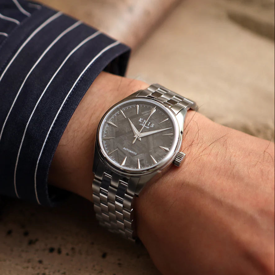 KNIS Meteorite Made in Japan Automatic Watch Men's Silver KN001-MT