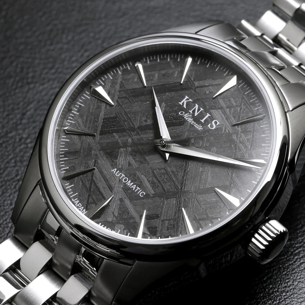 KNIS Meteorite Made in Japan Automatic Watch Men's Silver KN001-MT