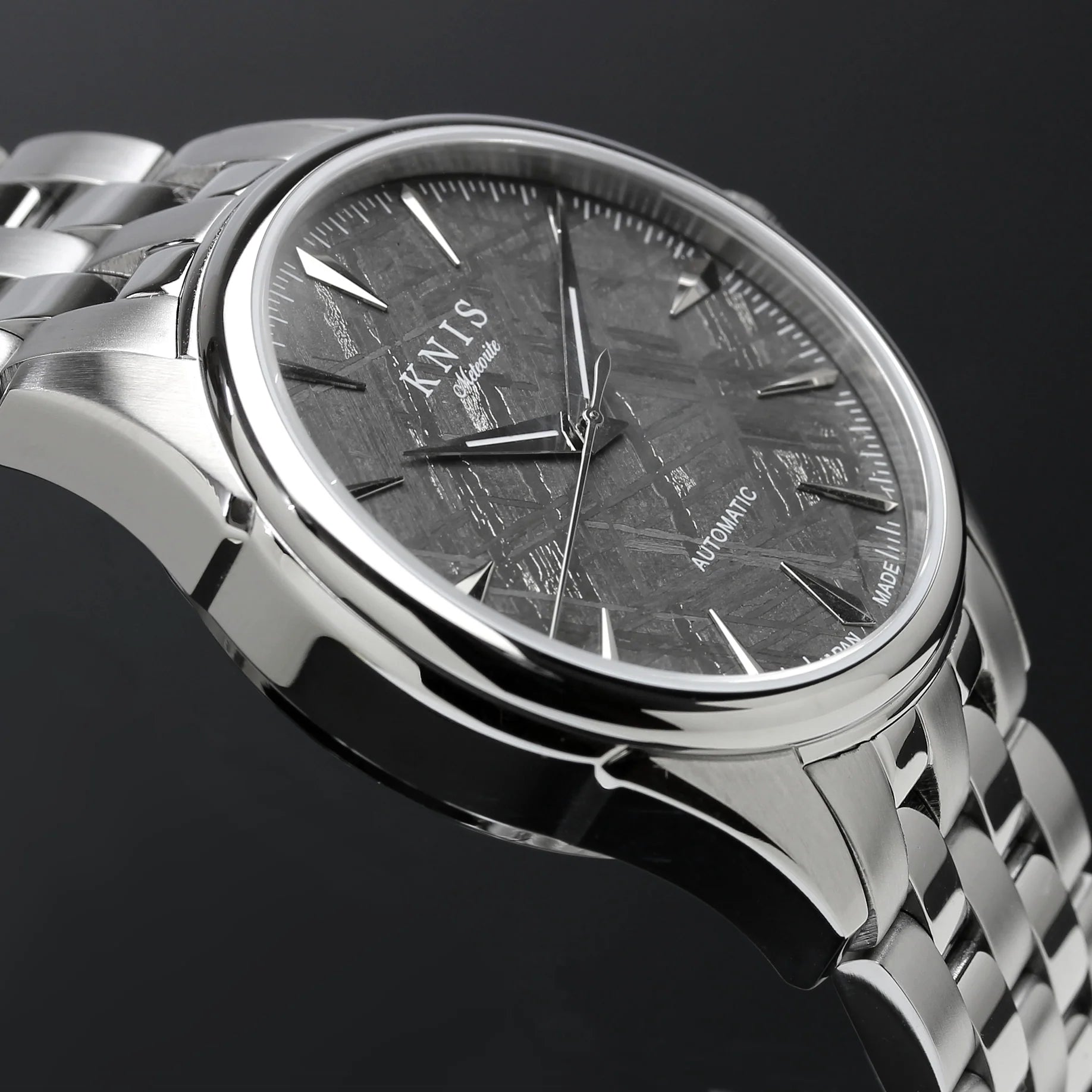 KNIS Meteorite Made in Japan Automatic Watch Men's Silver KN001-MT