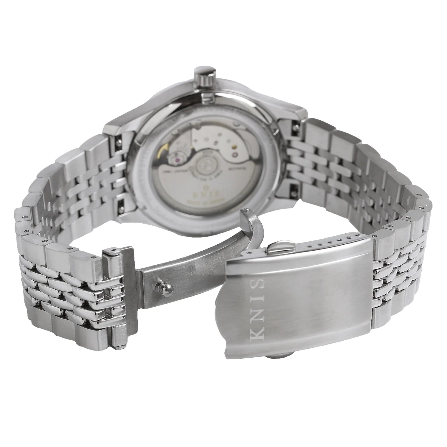 KNIS KOKU Automatic KANJI White / Engraved Dial Stainless Steel Bracelet (KN005-KJWHRC)