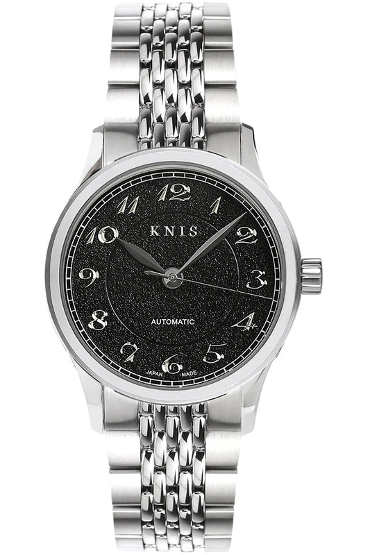 KNIS KOKU Automatic Breguet Numerals Black / Engraved Dial Stainless Steel Bracelet (KN005-BGBKRC)