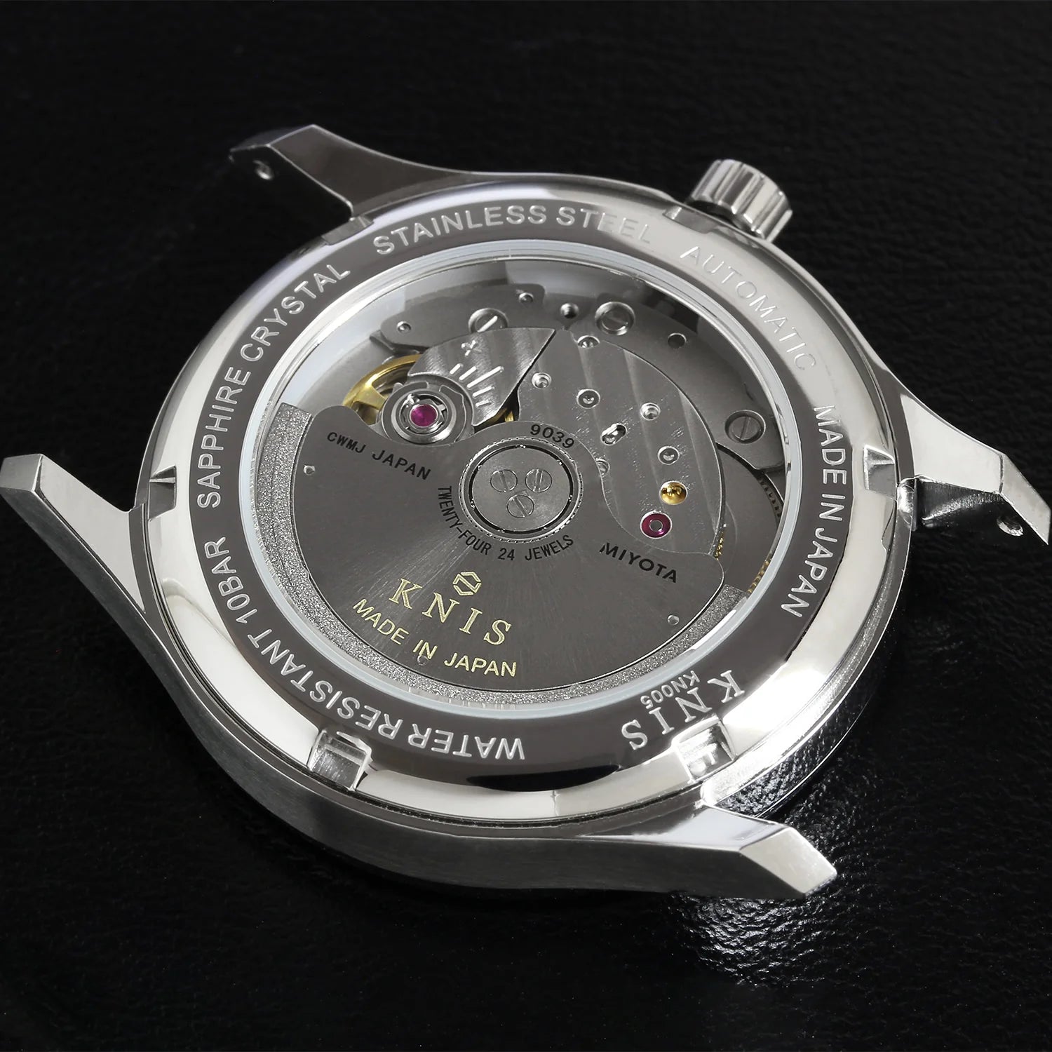 KNIS KOKU Automatic Breguet Numerals Black / Engraved Dial Stainless Steel Bracelet (KN005-BGBKRC)