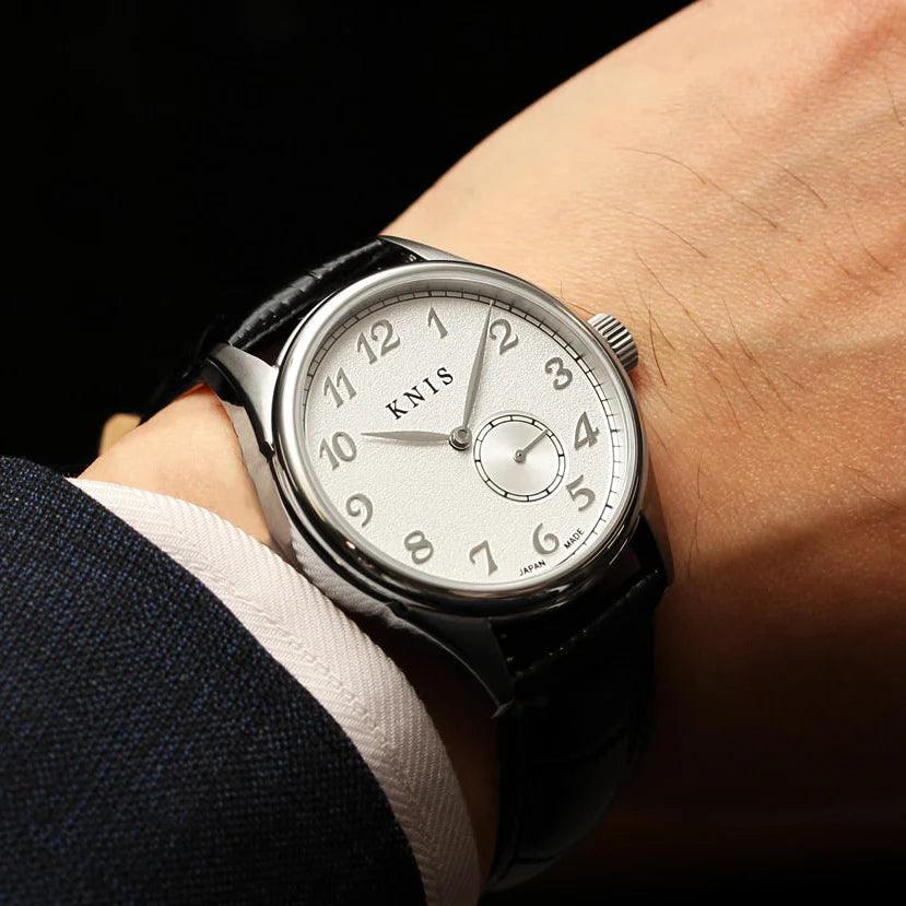 KNIS KODOU Small Seconds Automatic - White / Black Leather Strap (KN009-WHBKLE)