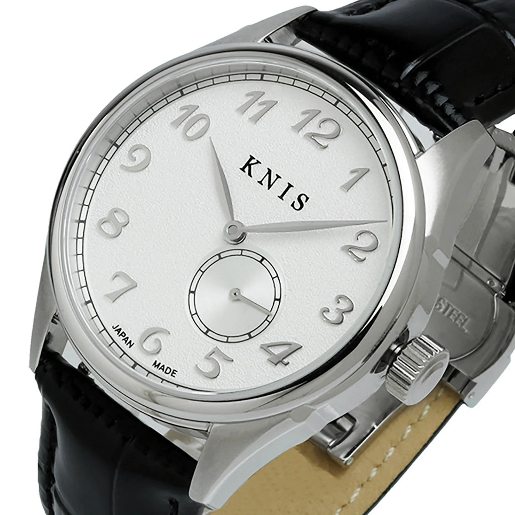 KNIS KODOU Small Seconds Automatic - White / Black Leather Strap (KN009-WHBKLE)