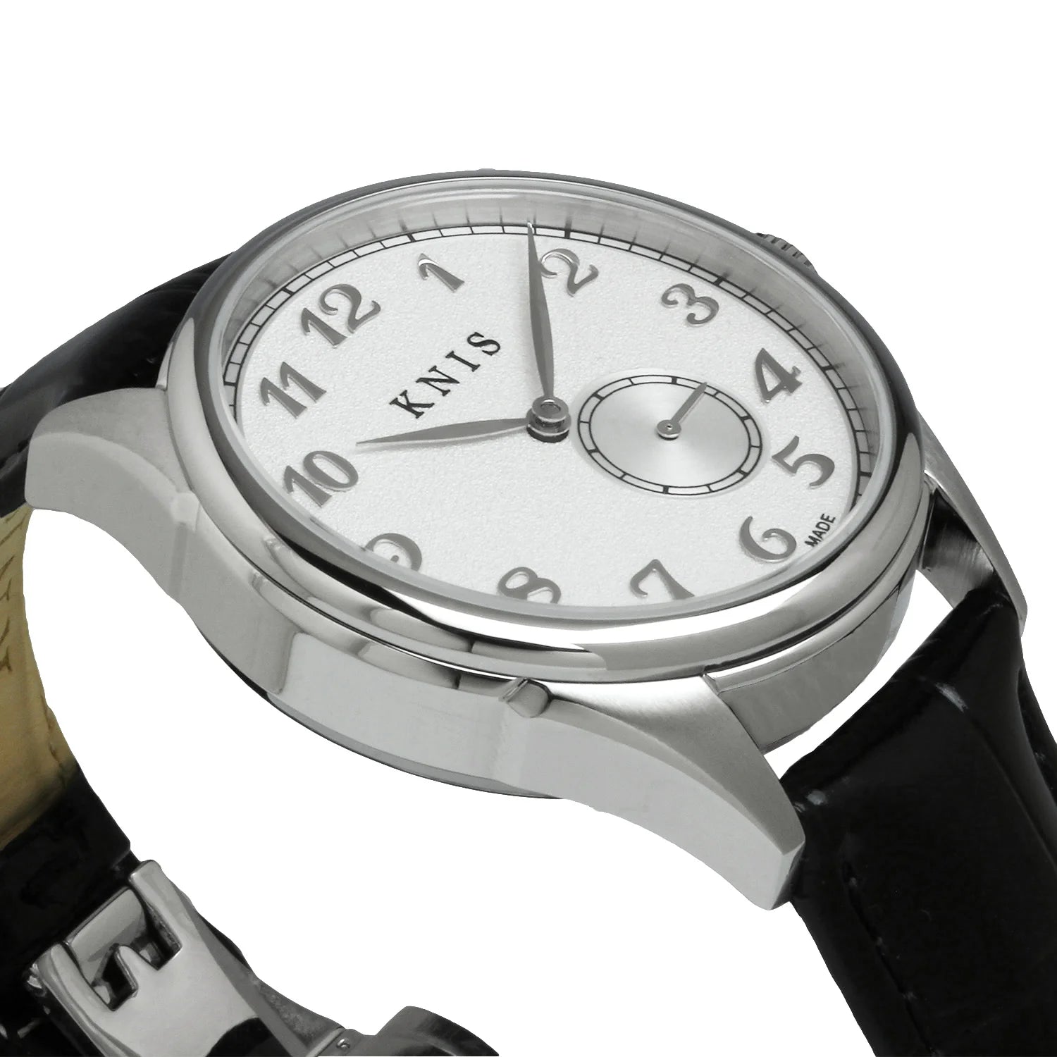 KNIS KODOU Small Seconds Automatic - White / Black Leather Strap (KN009-WHBKLE)