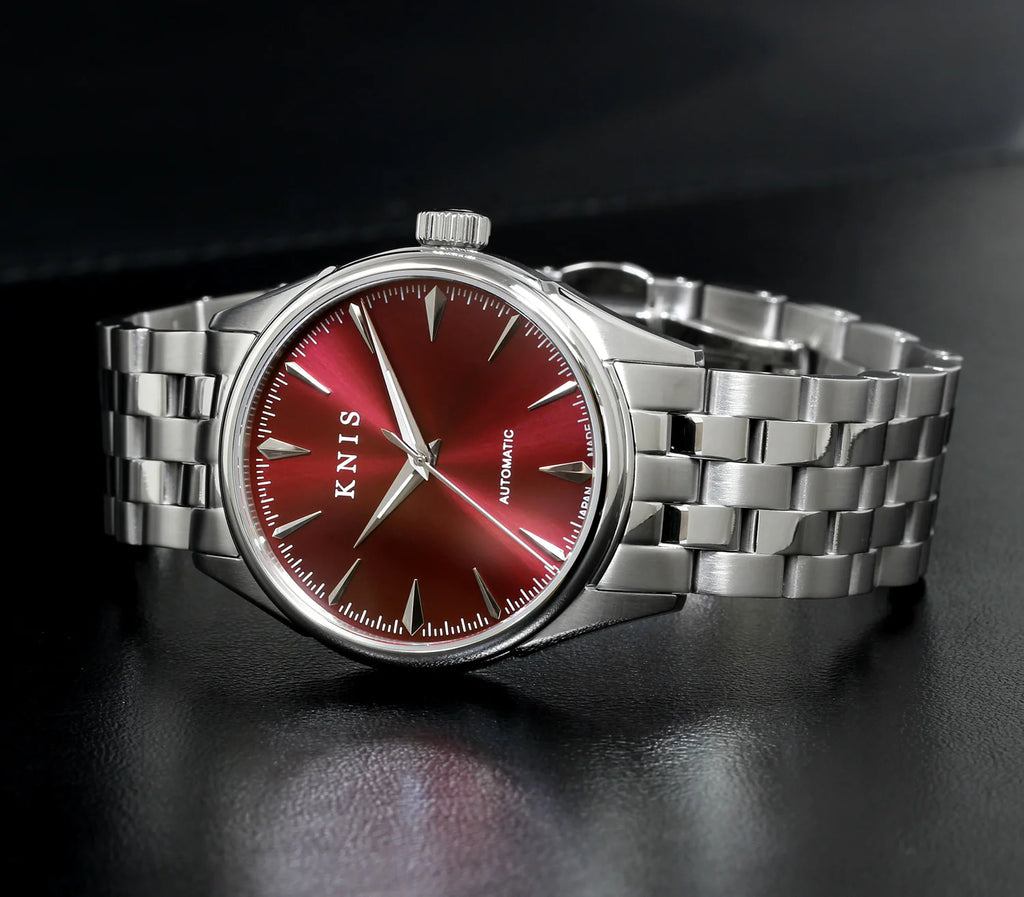 KNIS Automatic Sunray Dial Wine Red KN001-RD
