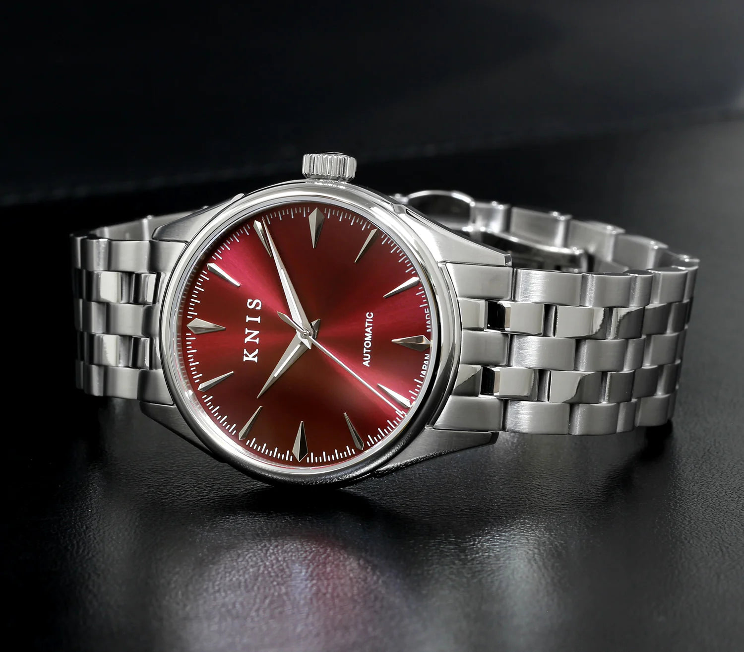 KNIS Automatic Sunray Dial Wine Red KN001-RD