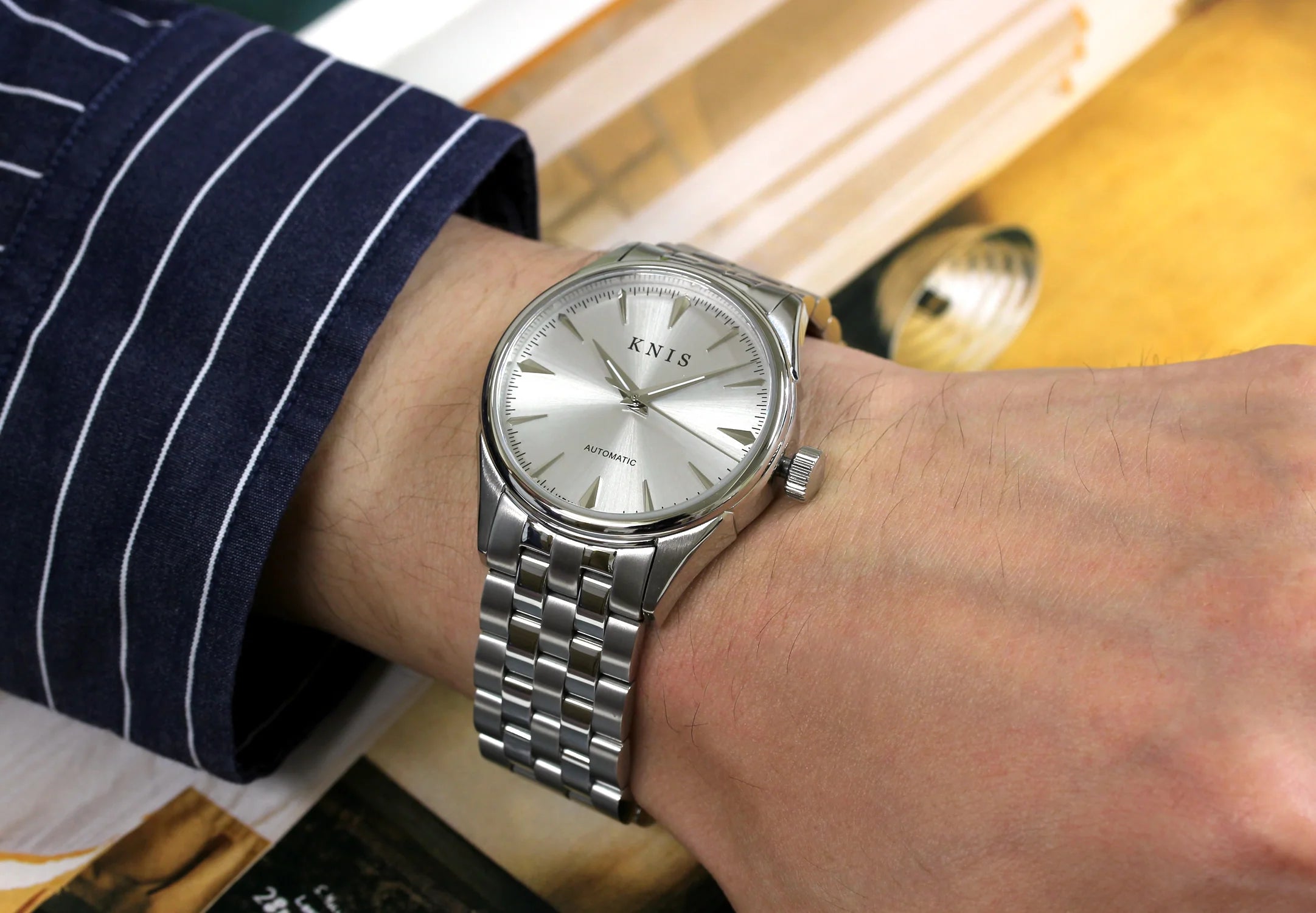 KNIS Automatic Sunray Dial White Silver KN001-WH