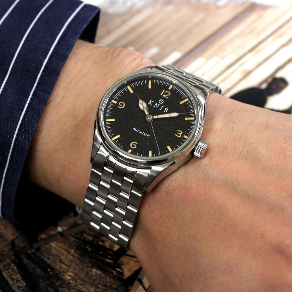 KNIS Automatic Retro Modern Super Luminova Black KN002-BK