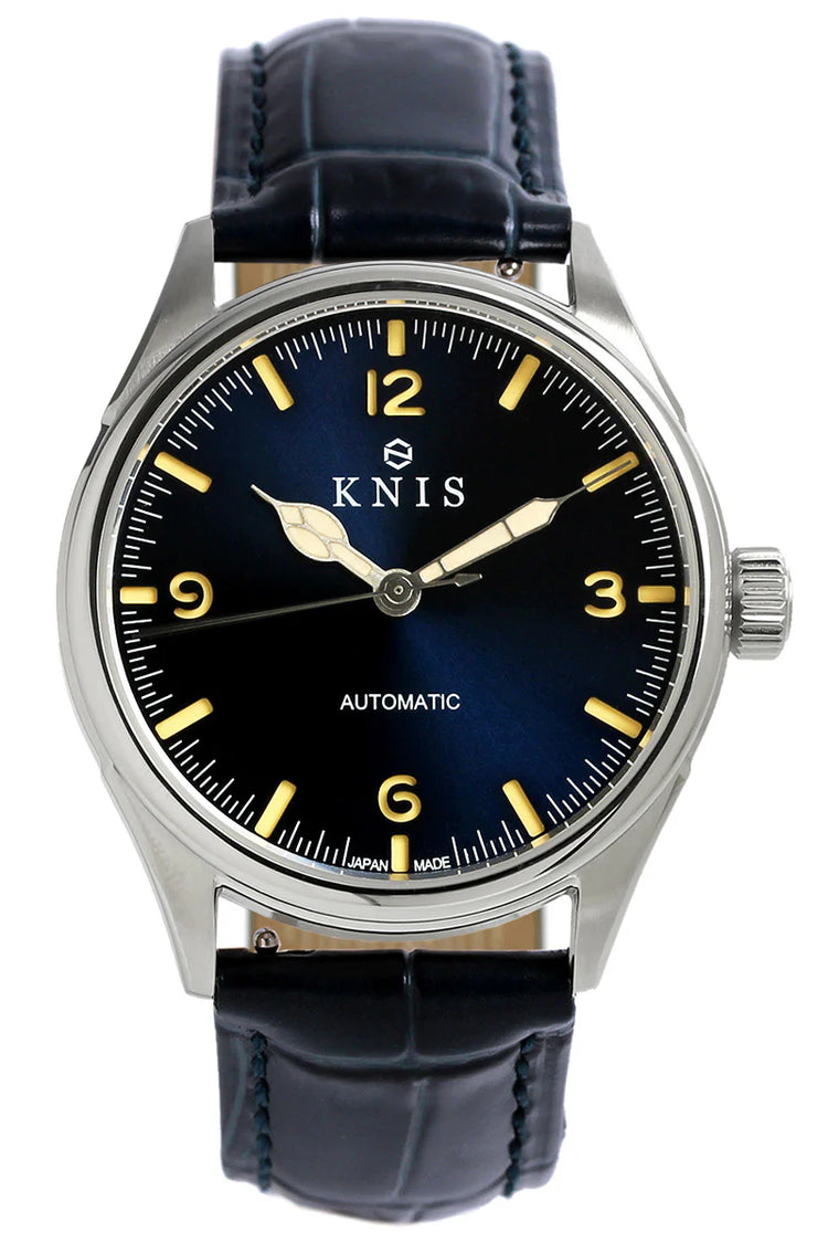 KNIS Automatic Retro Modern - Blue Dial with Blue Leather Strap KN002-BLBLLE