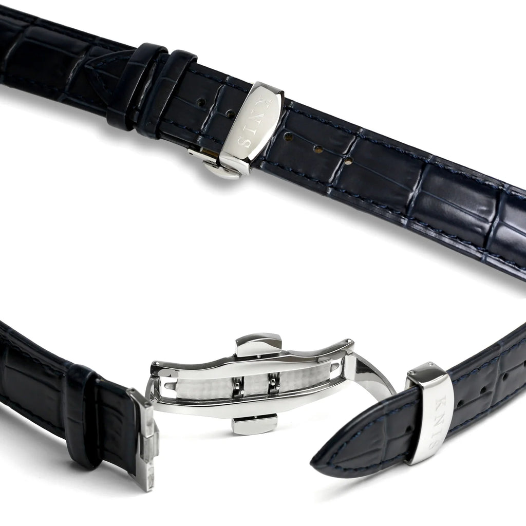 KNIS Automatic Retro Modern - Blue Dial with Blue Leather Strap KN002-BLBLLE