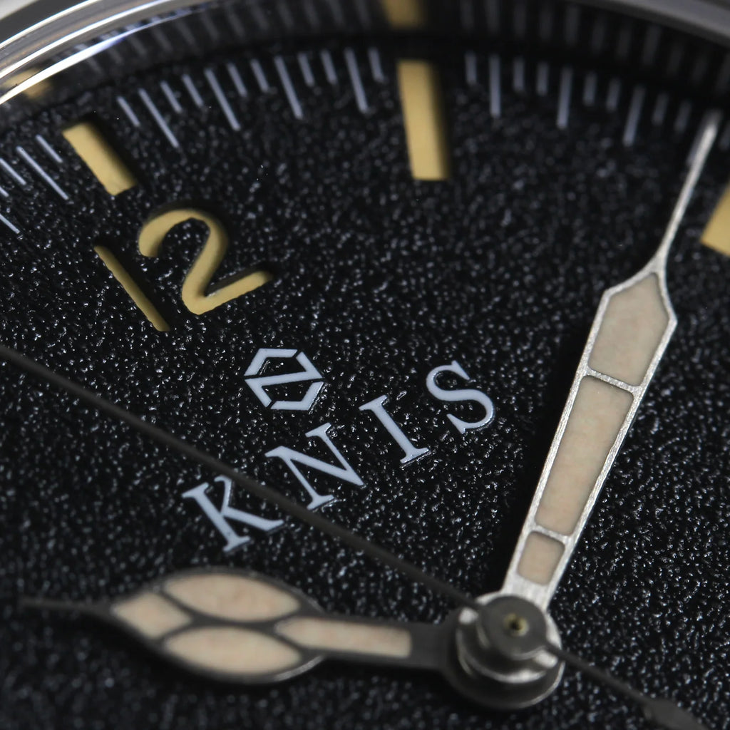 KNIS Automatic Retro Modern - Black Dial with Black Leather Strap KN002-BKBKLE