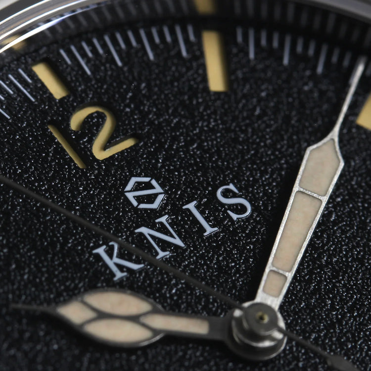 KNIS Automatic Retro Modern - Black Dial with Black Leather Strap KN002-BKBKLE