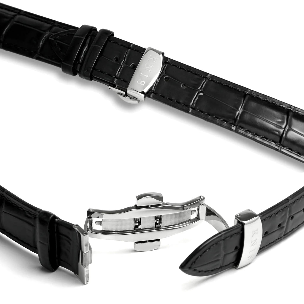 KNIS Automatic Retro Modern - Black Dial with Black Leather Strap KN002-BKBKLE