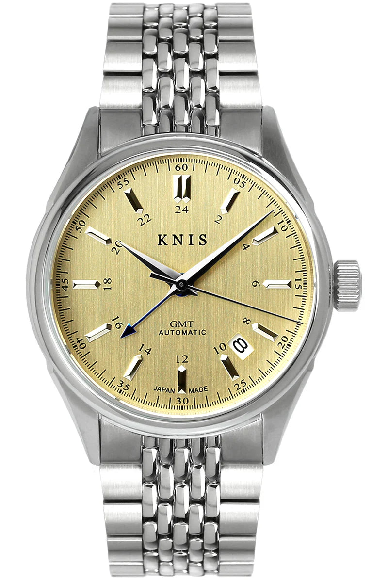 KNIS Classic GMT Automatic Silver / Rice Beads Bracelet (KN008-SVRC) - CHM