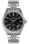 KNIS Classic GMT Automatic Silver / Rice Beads Bracelet (KN008-SVRC) - Black