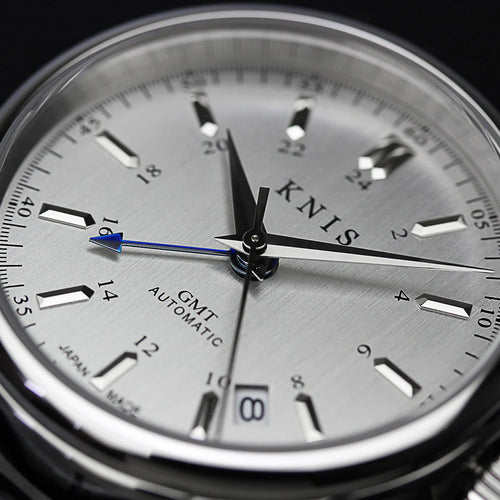 KNIS Classic GMT Automatic Silver / Rice Beads Bracelet (KN008-SVRC) - Silver