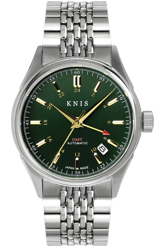 KNIS Classic GMT Automatic Green / Rice Beads Bracelet (KN008-GRRC)