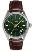 KNIS Classic GMT Automatic Green / Brown Leather Strap (KN008-GRBRLE)