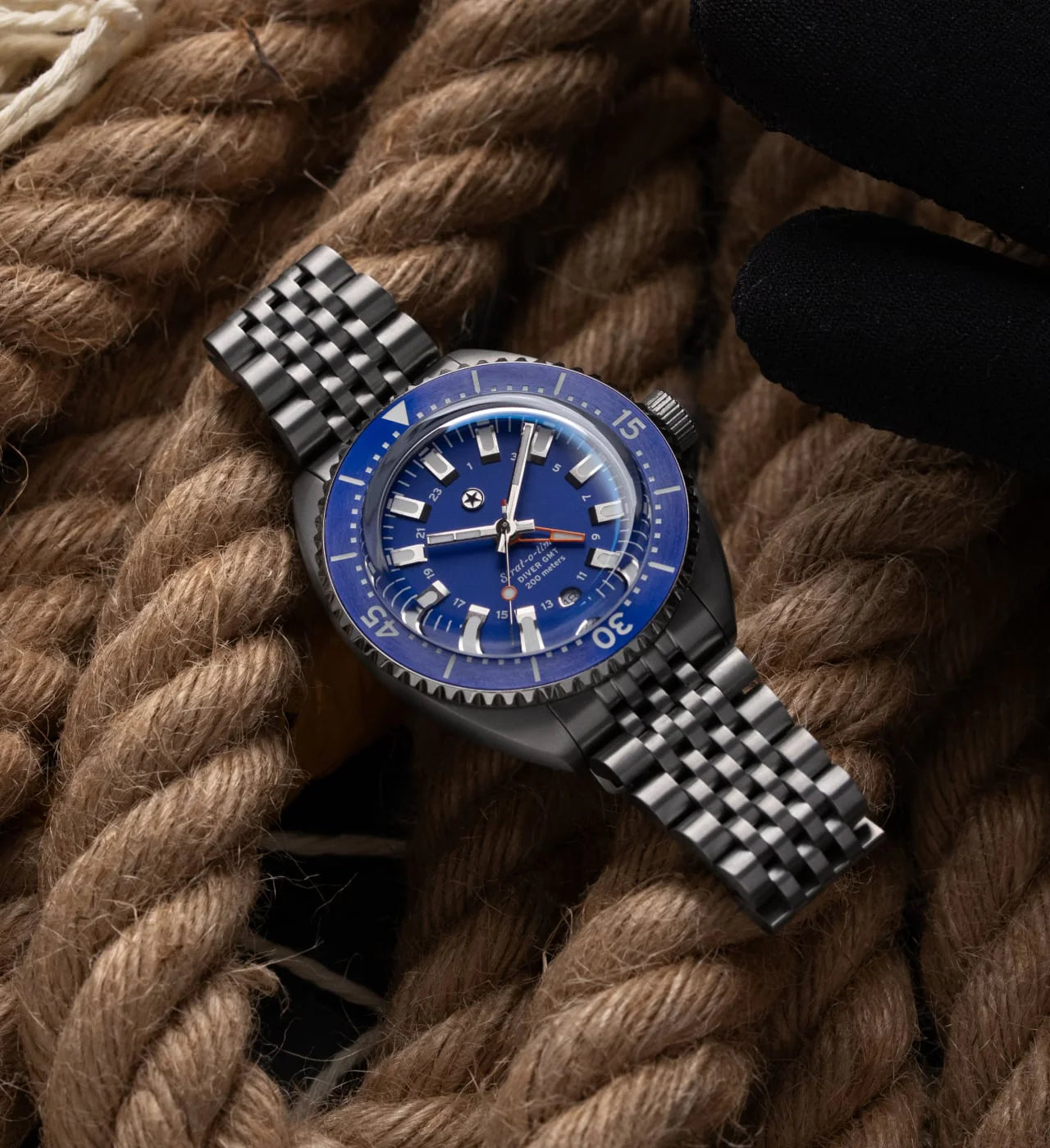 Jack Mason Strat-o-timer Titanium Diver GMT: Cobalt