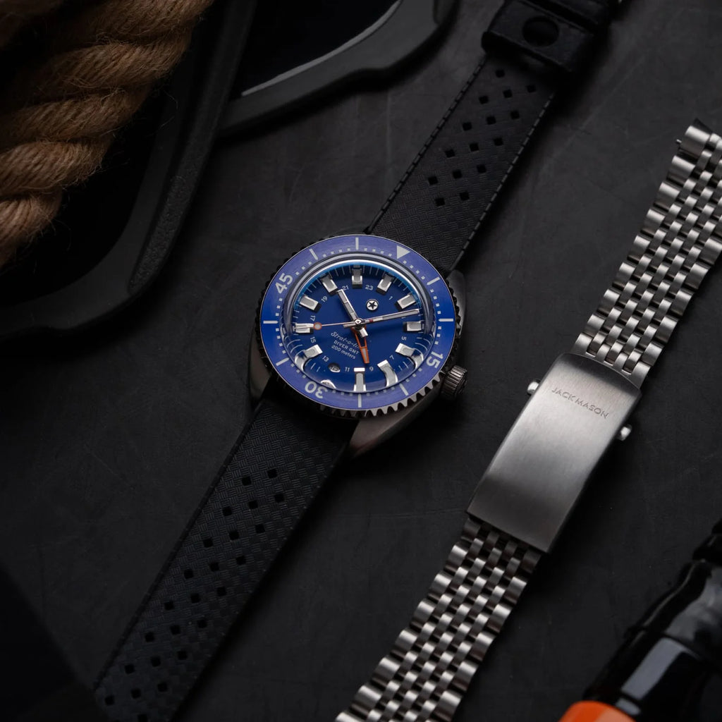 Jack Mason Strat-o-timer Titanium Diver GMT: Cobalt