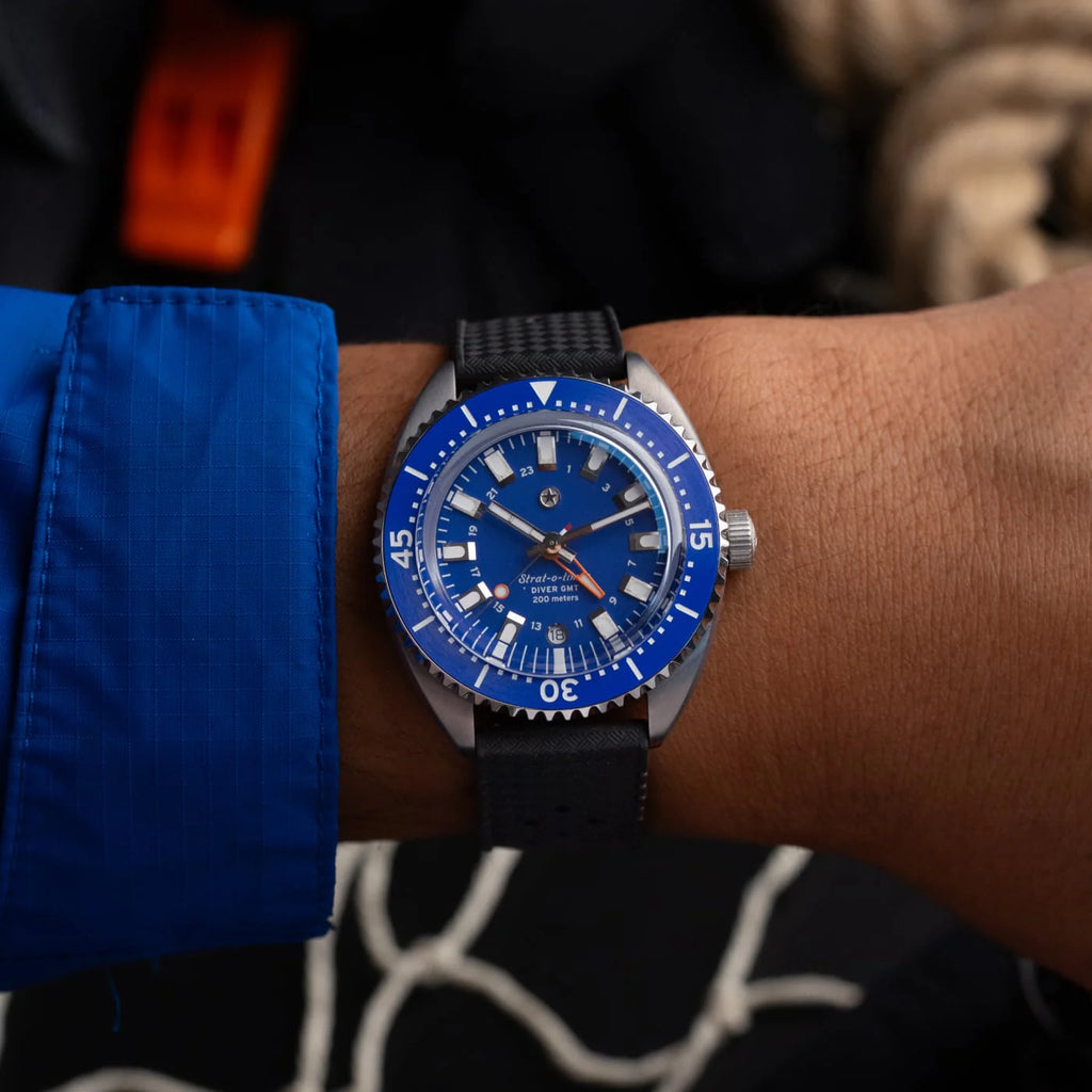 Jack Mason Strat-o-timer Titanium Diver GMT: Cobalt