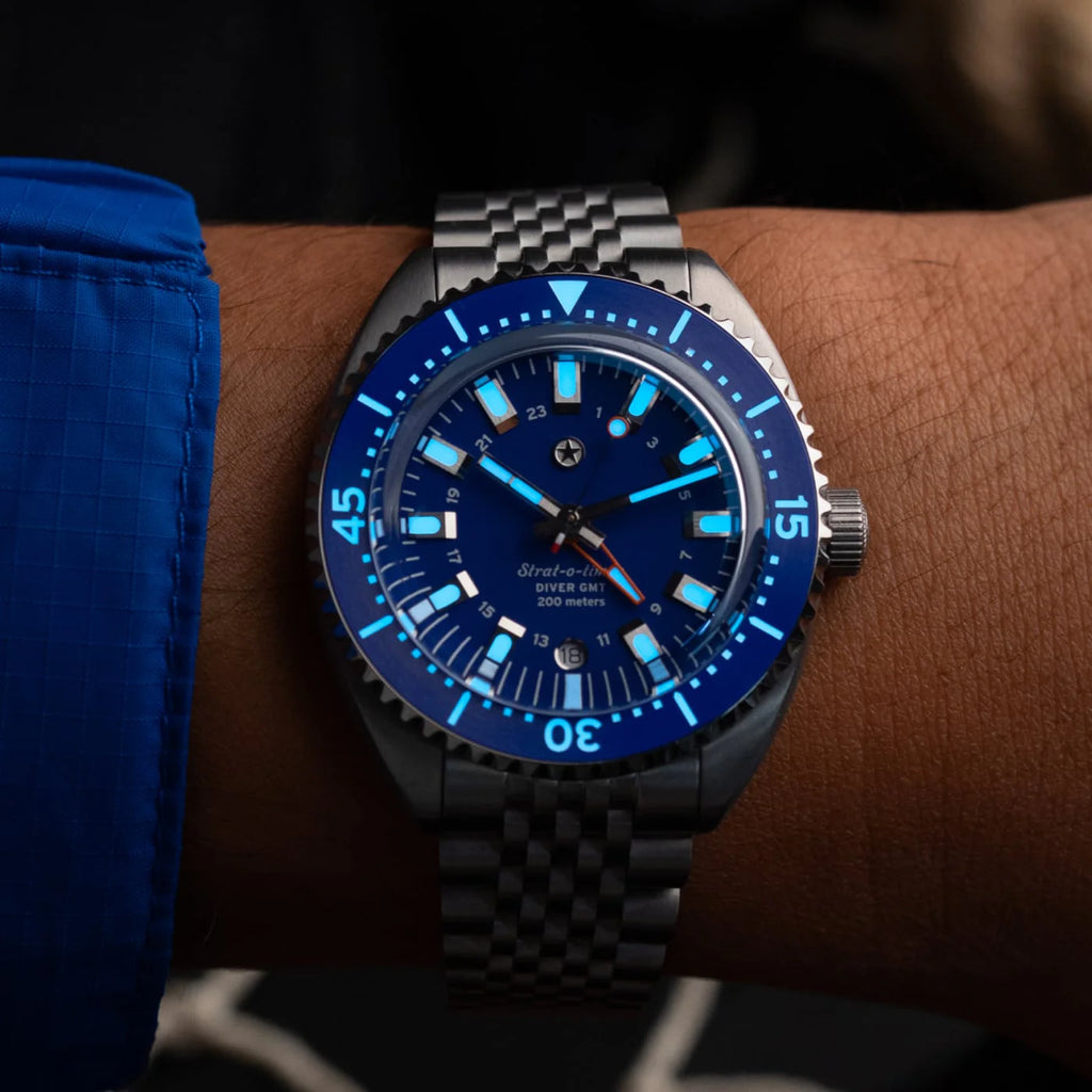 Jack Mason Strat-o-timer Titanium Diver GMT: Cobalt