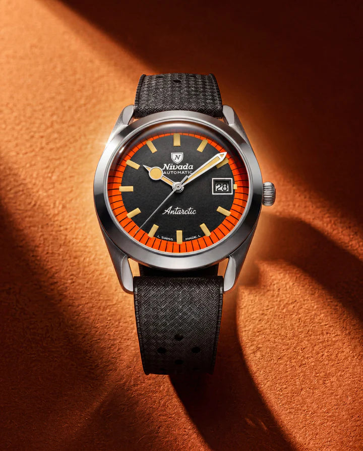 Nivada Grenchen Antarctic Black & Orange - 38mm - With Date
