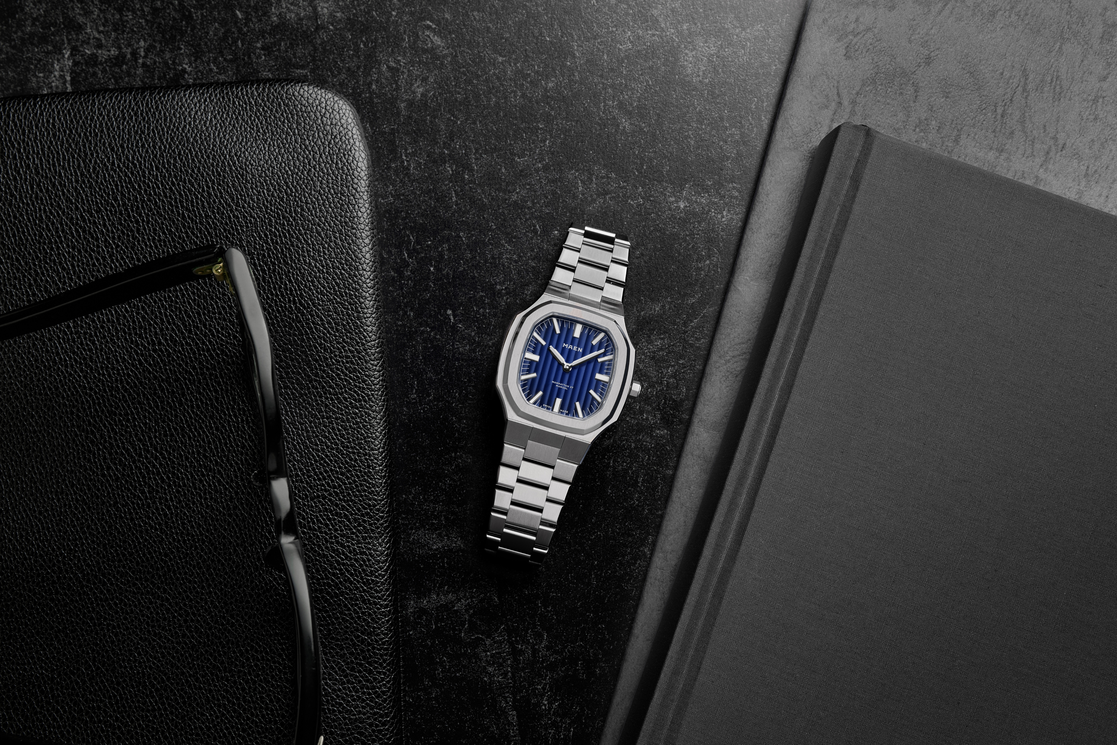 MAEN Manhattan 37 Ultra-Thin featuring a Côtes de Genève Fumé dial