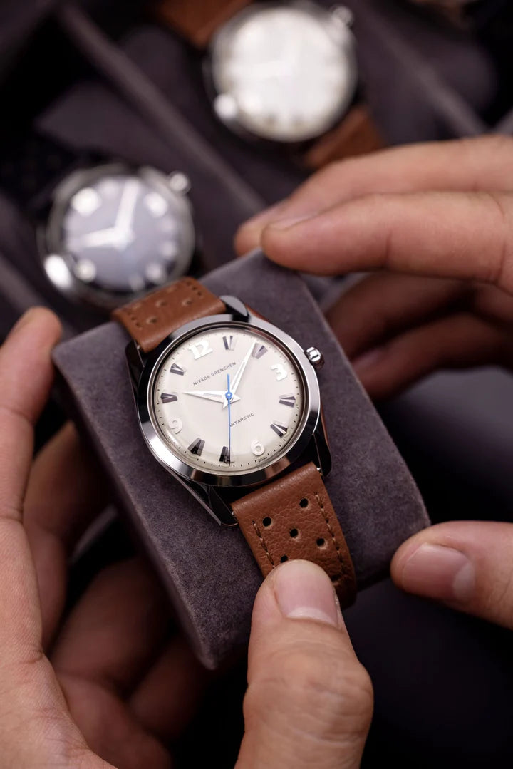 Nivada Grenchen ANTARCTIC EGGSHELL WHITE LUMINOVA - 35mm