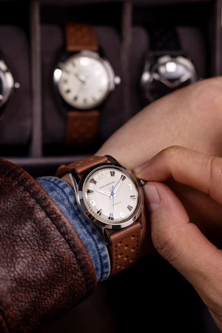 Nivada Grenchen ANTARCTIC EGGSHELL WHITE LUMINOVA - 35mm