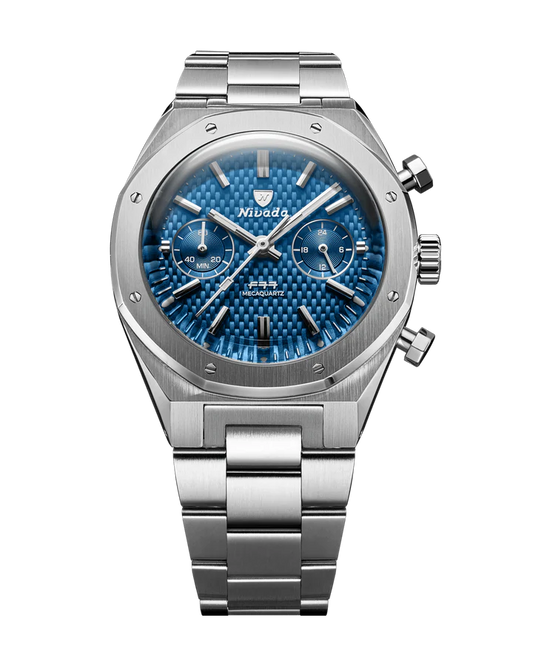 Nivada Grenchen F77 Chrono Mecaquartz Blue  - 38mm
