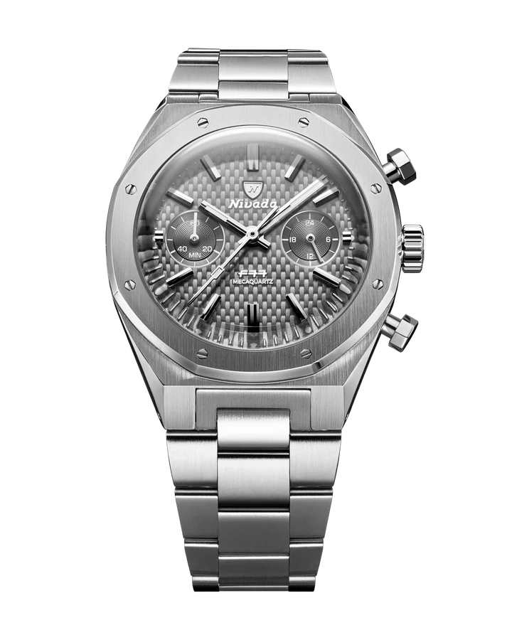 Nivada Grenchen F77 SST CHRONO MECAQUARTZ GREY MK2 - 38MM