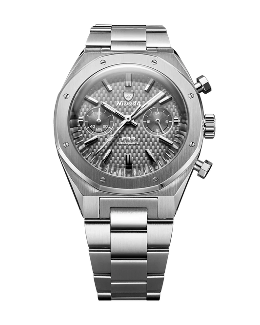Nivada Grenchen F77 SST Chrono Mecaquartz Grey MK2 - 38mm