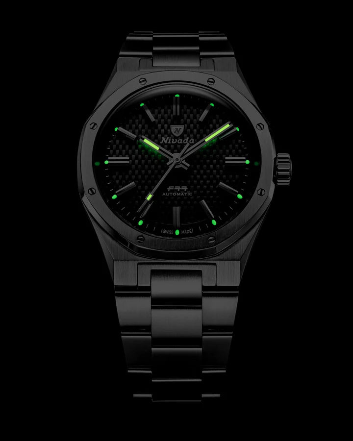 Nivada Grenchen F77 SST BLACK BEIGE LUME MK2 - 38MM