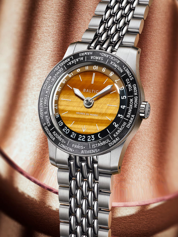 Baltic Heures du Monde Worldtimer - Tiger Eye