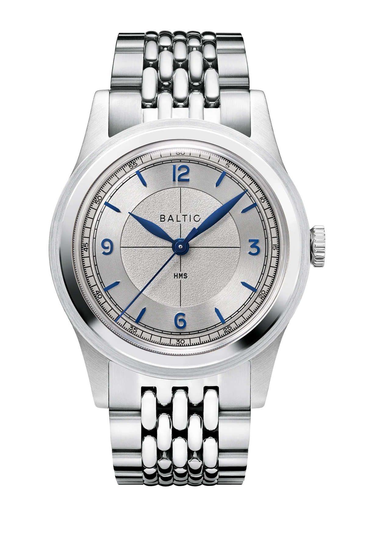 Baltic HMS 003 - Silver Blue - Open Caseback – Clicky Bezel