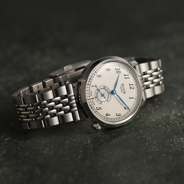 Kuoe OLD SMITH 90-007 Automatic Blued Steel Hands with Stainless Steel Bracelet