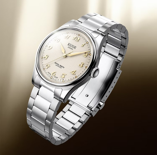 Kuoe Royal Smith 90-006 Breguet Numerals Silver Case Ivory Dial