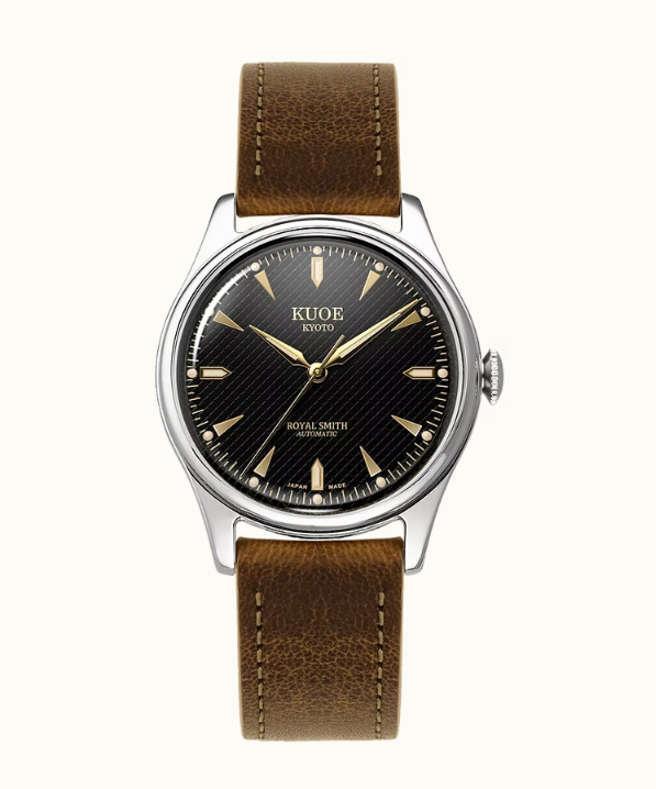 Kuoe ROYAL SMITH 90-006 Silver Case Black Dial