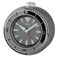 Mai Modern Alarm Clock, Rotating Bezel Fidget, dark silver